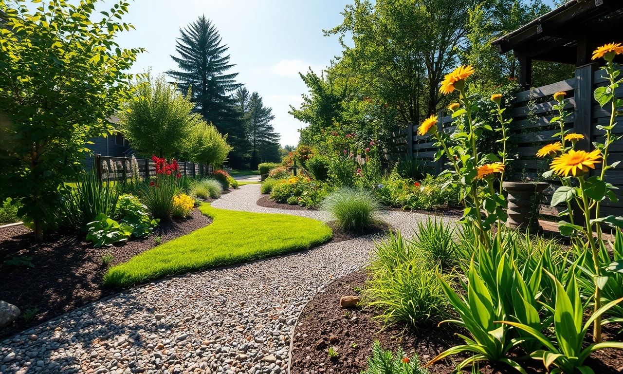 雑草対策マットを敷いた清潔感のあるお庭