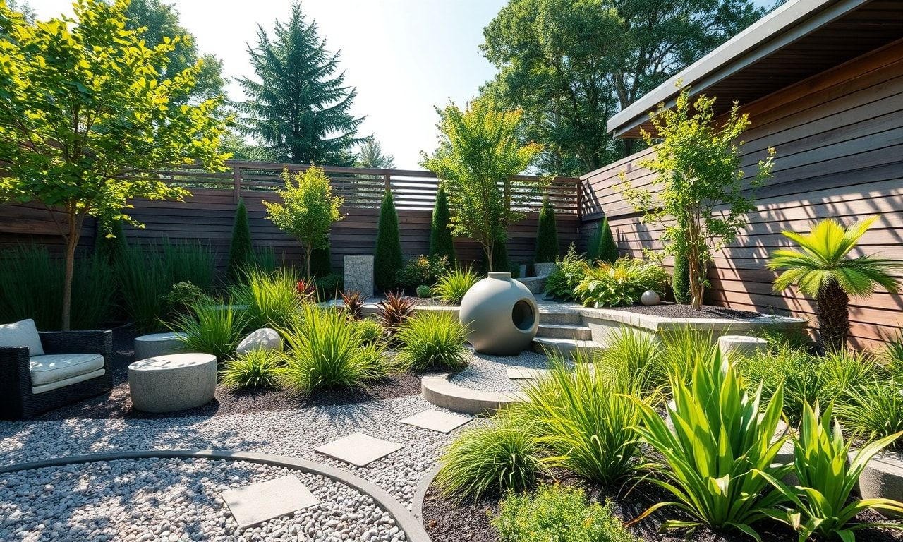 おしゃれな庭の景観