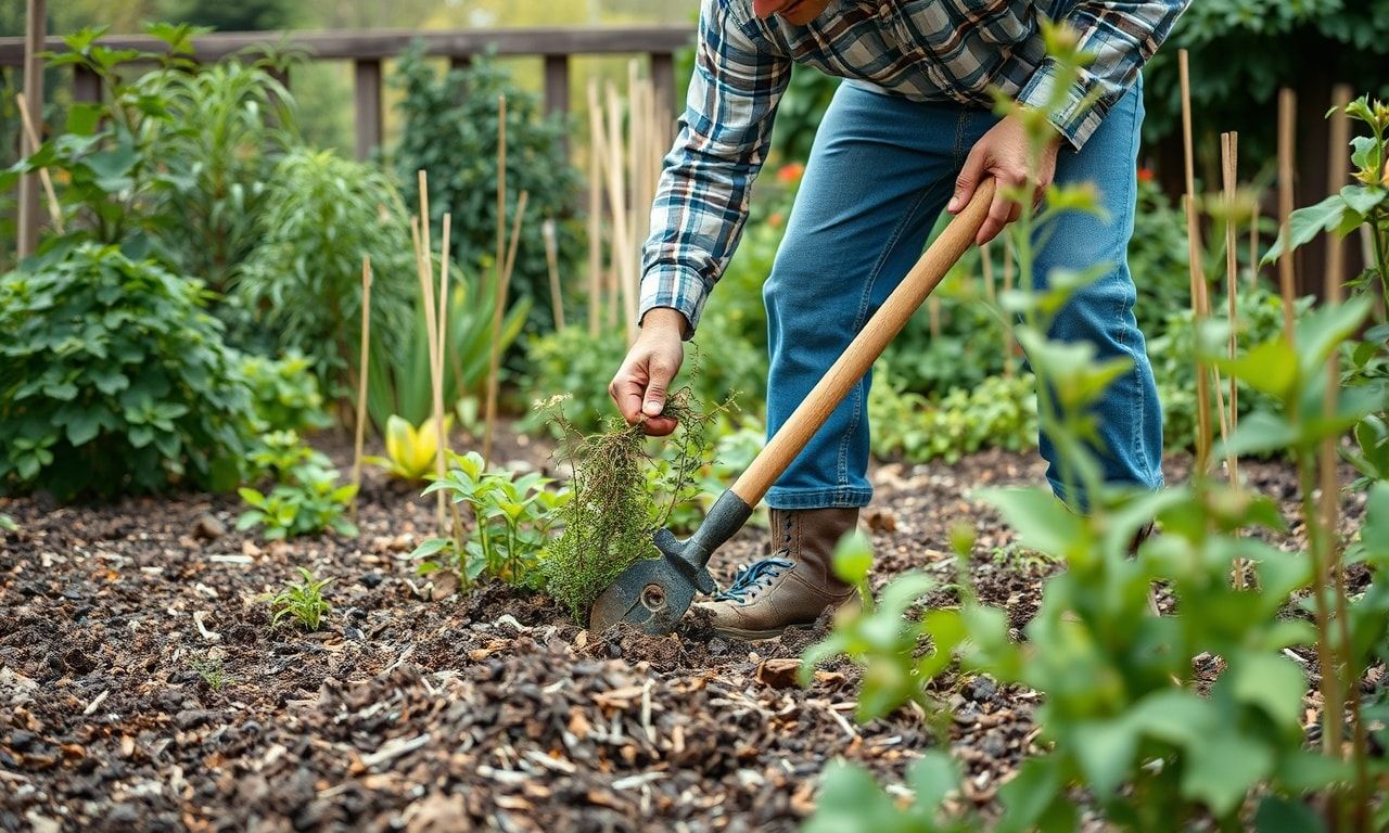 庭作業をする手元