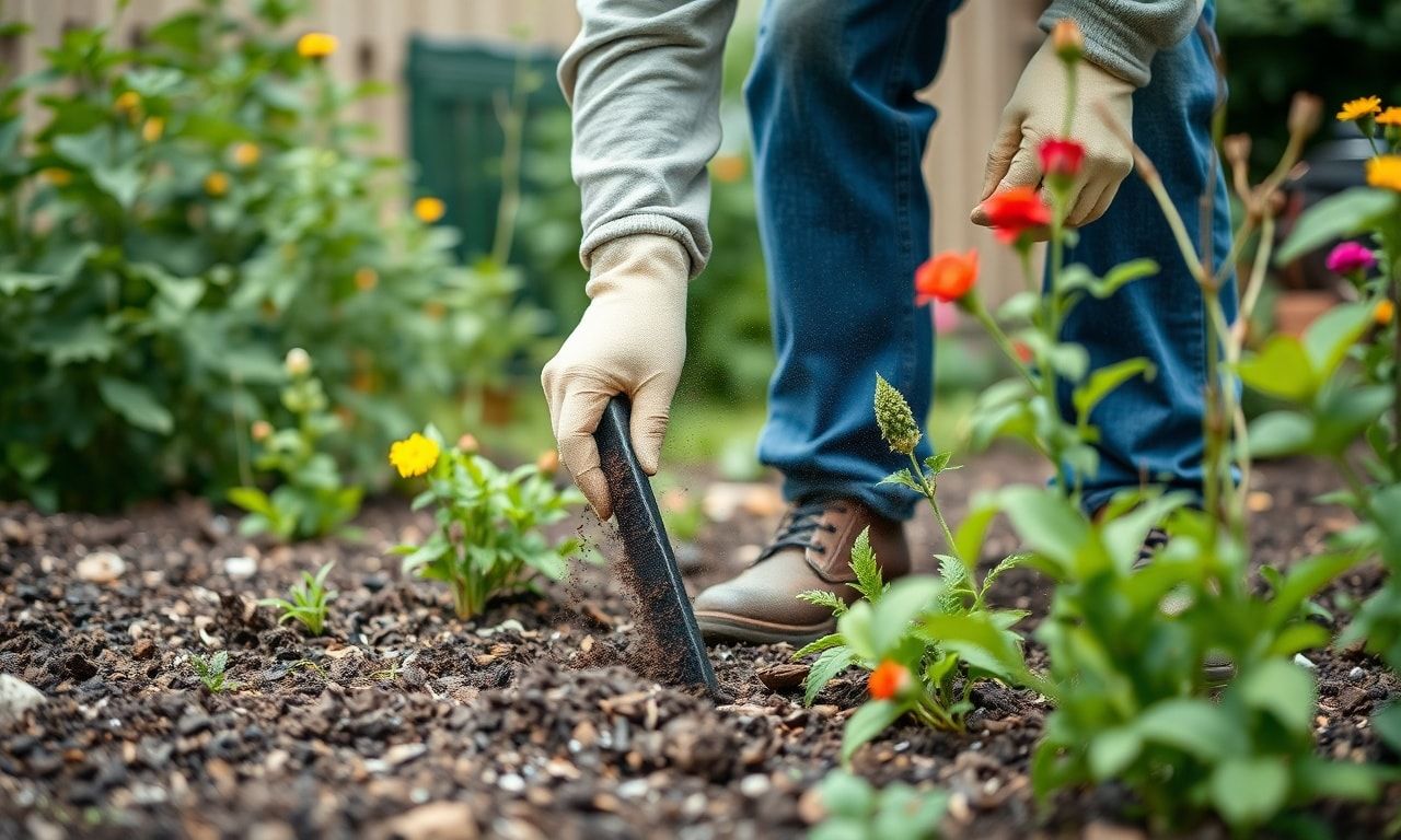 お庭のメンテナンスをするガーデナー