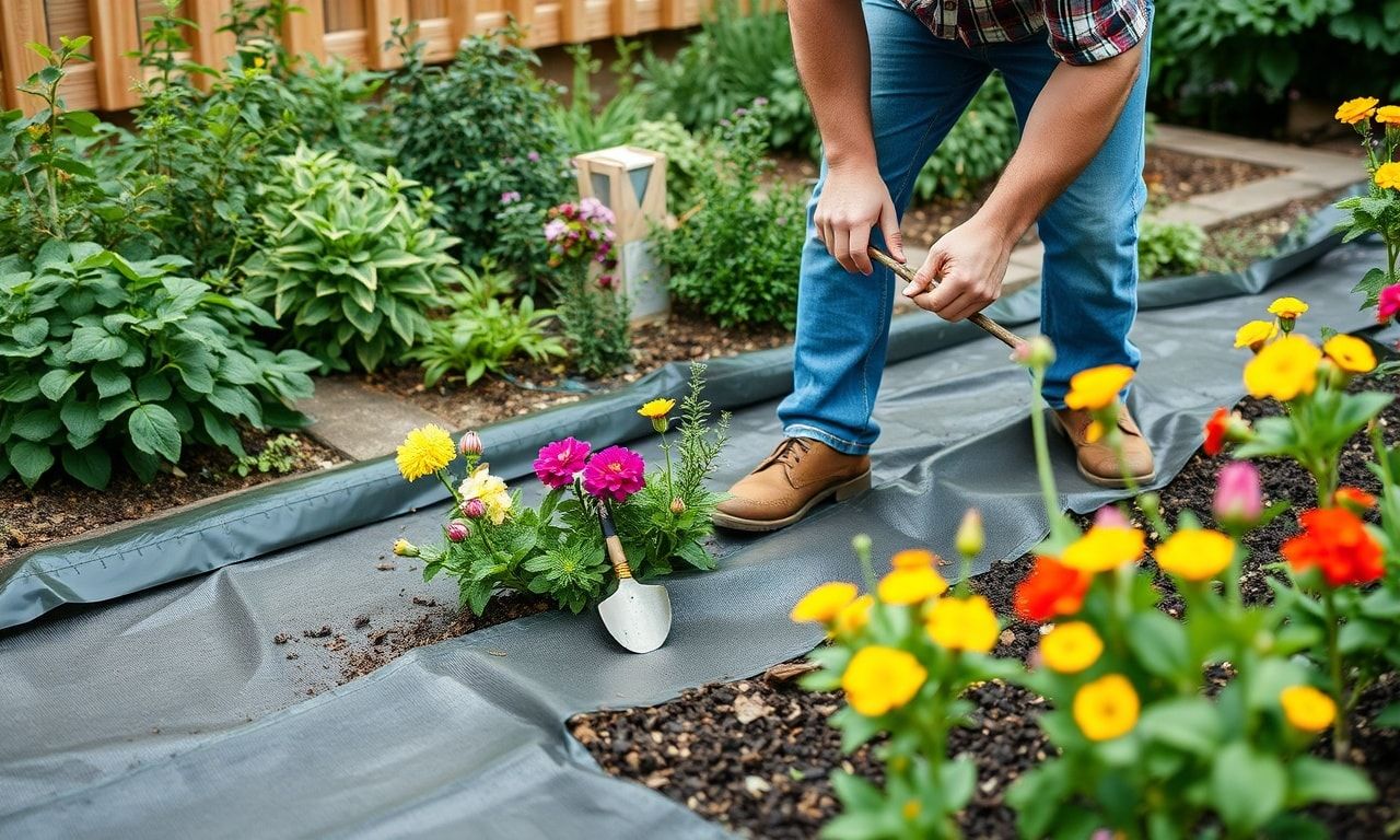 庭の手入れ作業の様子