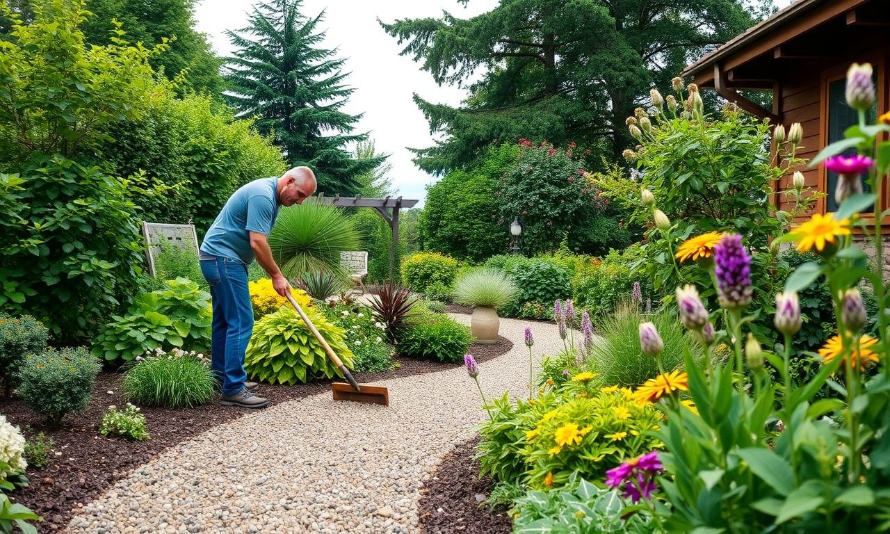 砂利道をメンテナンスするイメージ