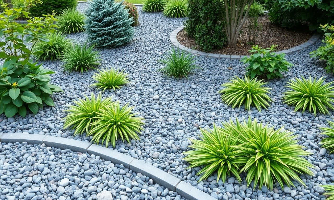 美しく整えられた砂利の庭