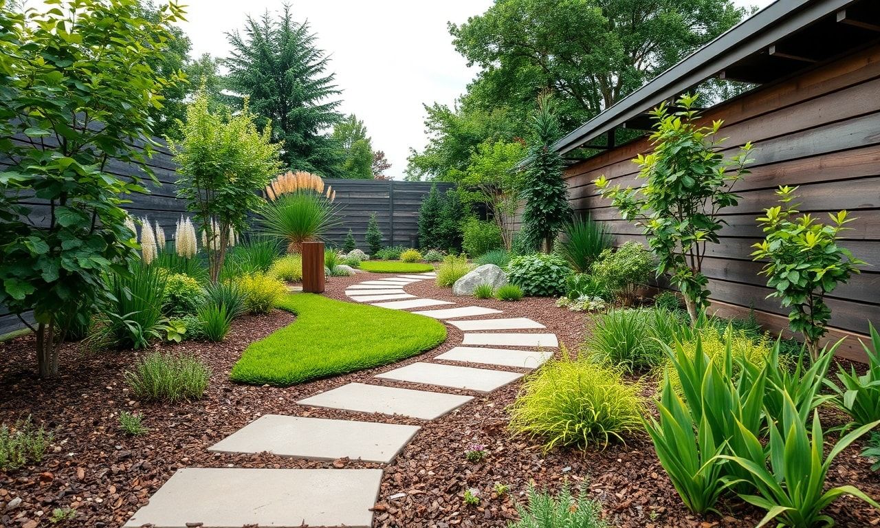 固まる土で舗装された美しい庭