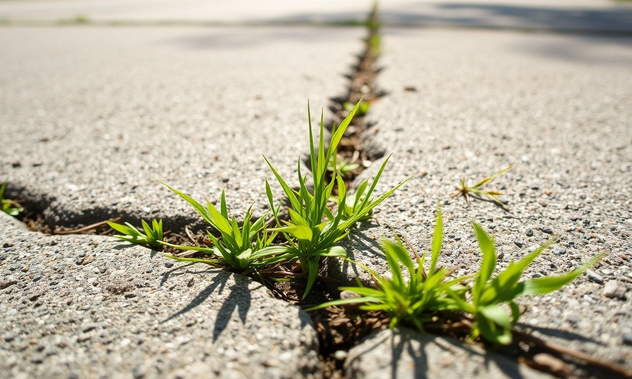 コンクリート目地の雑草