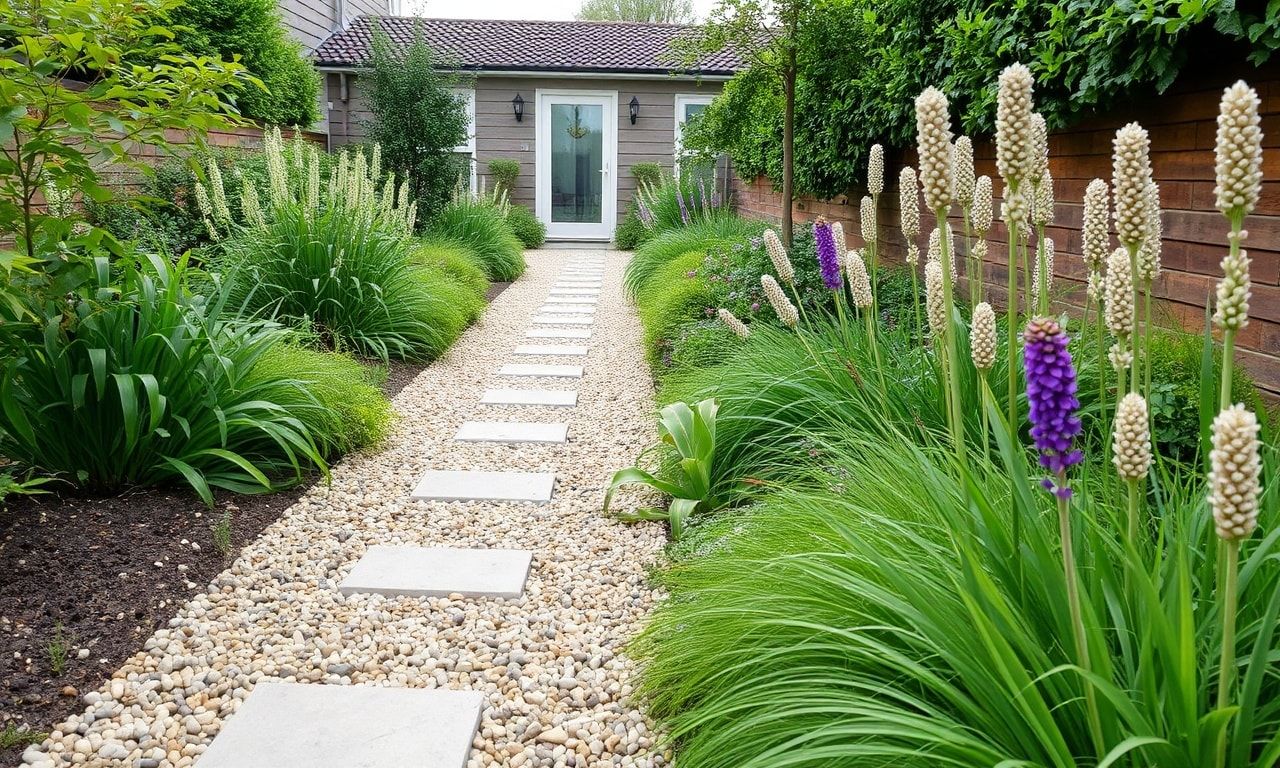 美しい樹脂舗装の庭