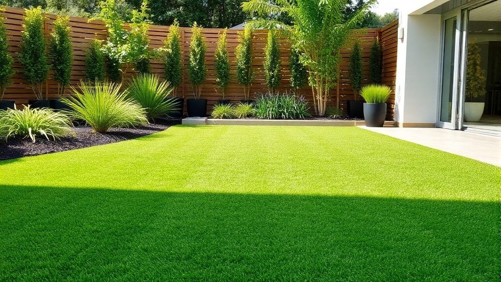 人工芝を敷いた美しい庭