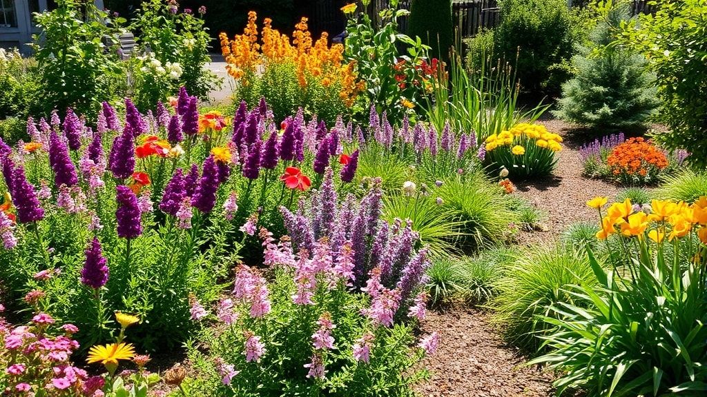 雑草対策に最適な夏の花が咲くお庭のイメージ