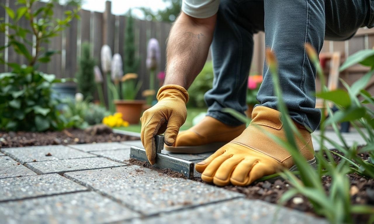 樹脂舗装を施工する様子