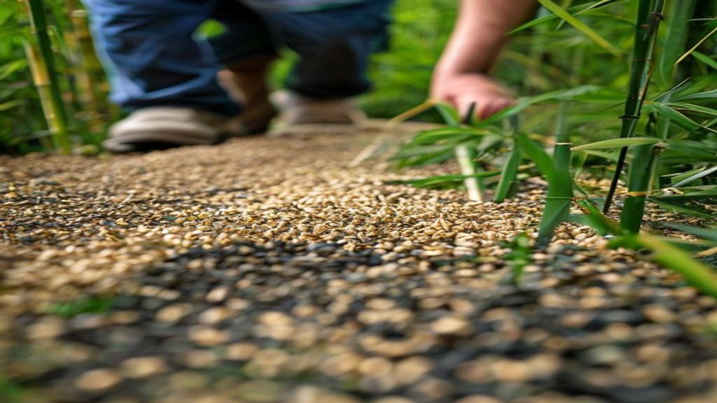 竹チップのメンテナンス風景