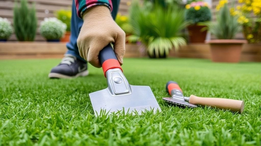 人工芝を施工する道具たち