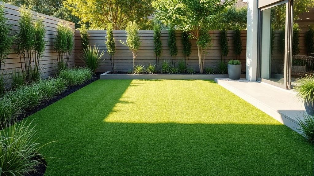 手入れされた人工芝の庭