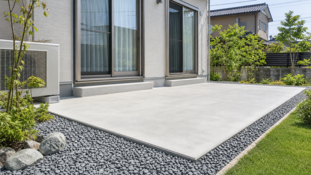 雑草対策でコンクリート舗装した庭の費用イメージ