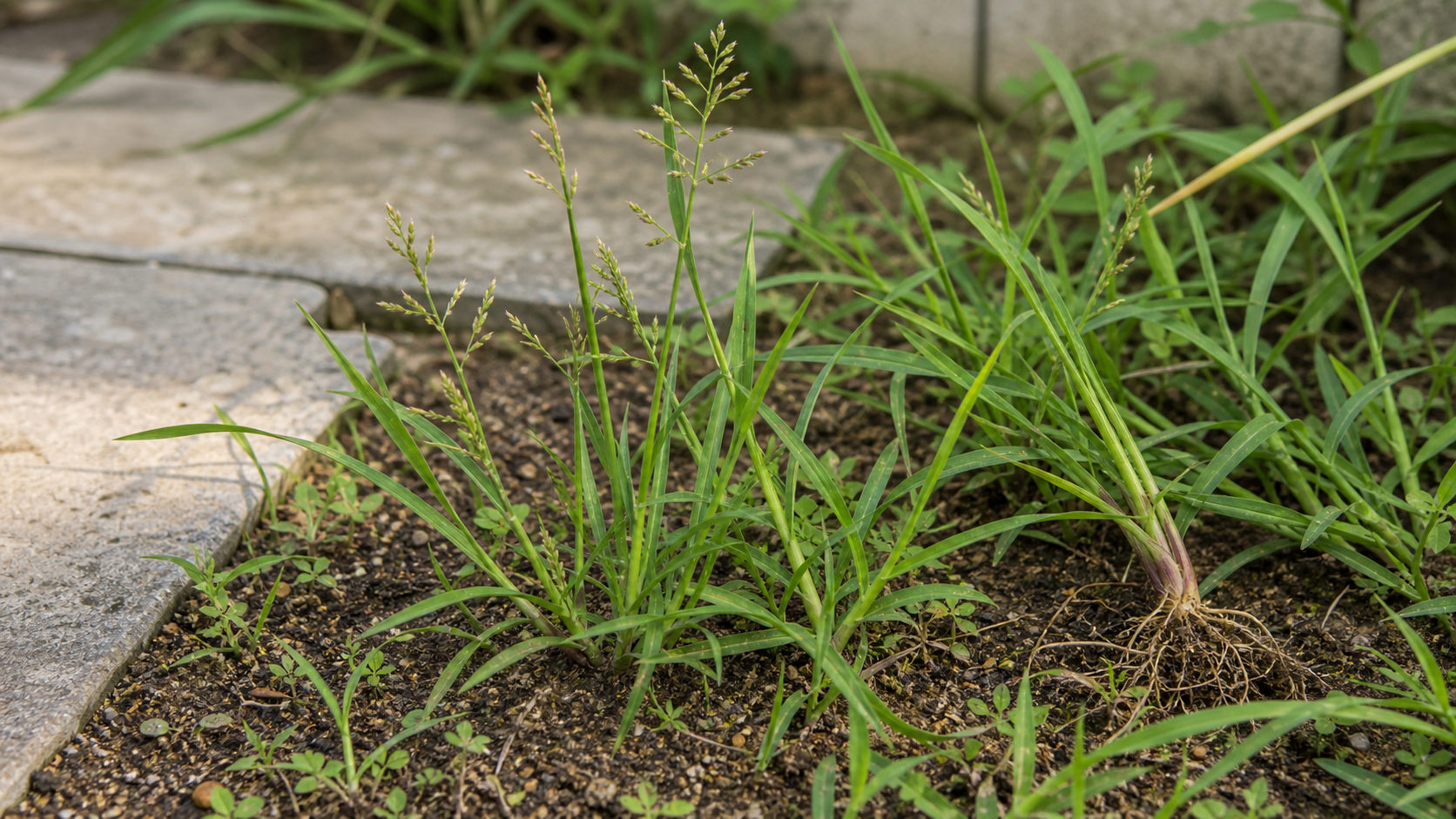 細長い葉で見分ける庭のイネ科雑草