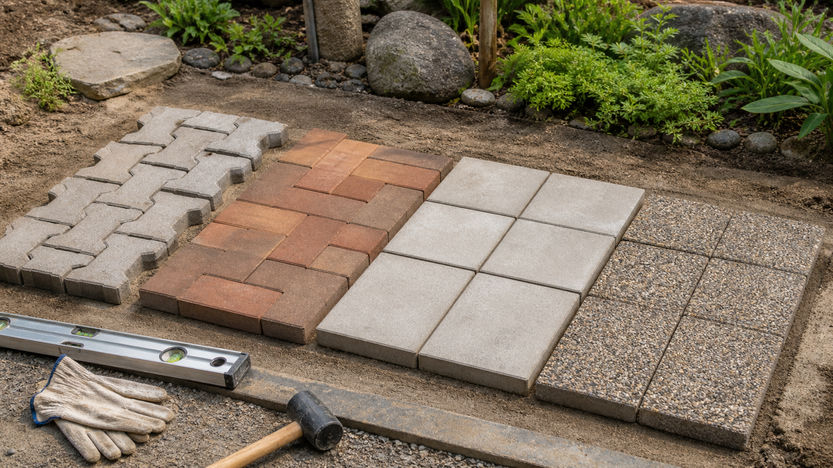 雑草対策ブロックDIYで比較するブロック・レンガ・平板・洗い出し素材