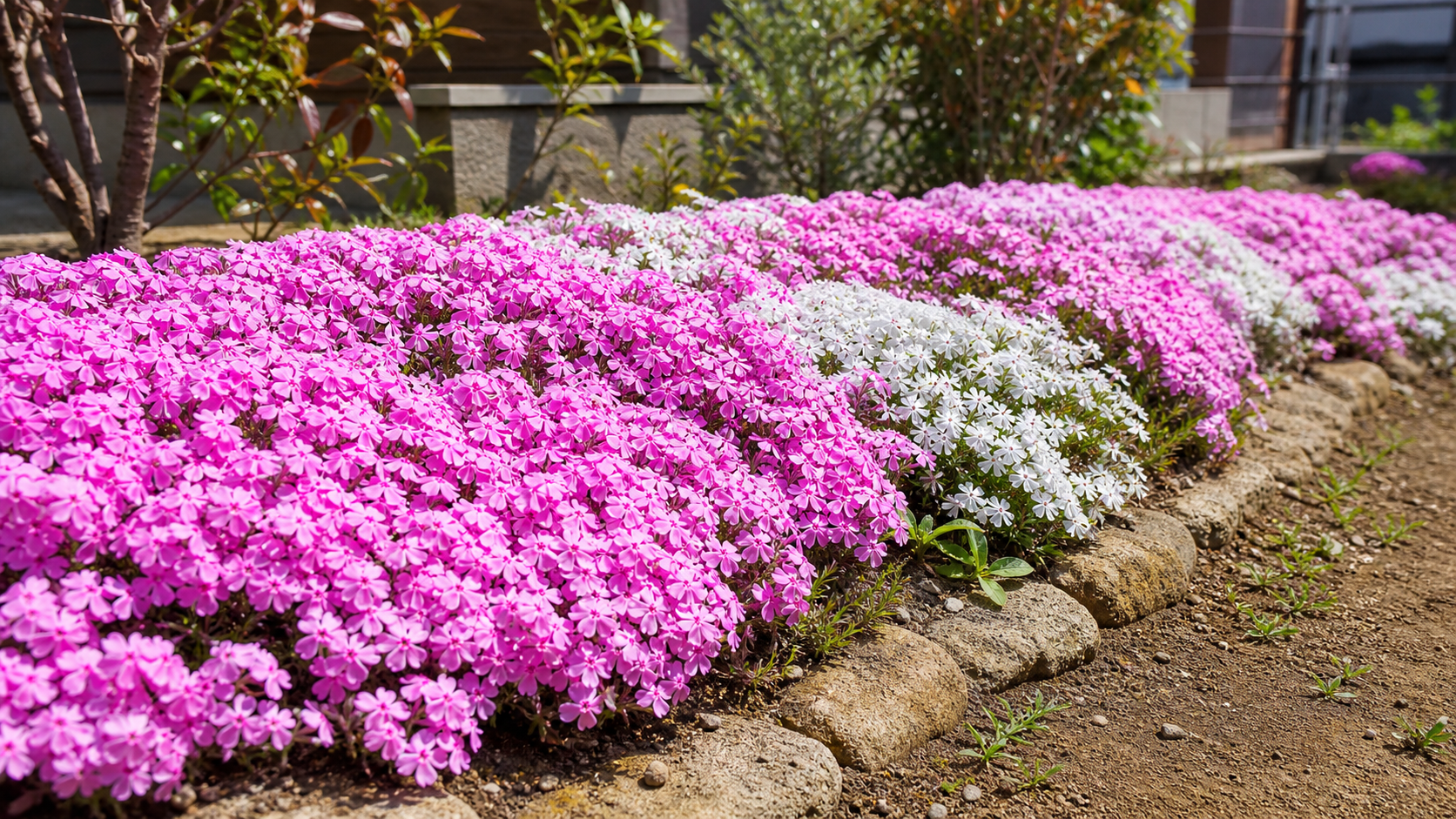 芝桜で雑草対策をする庭のアイキャッチ
