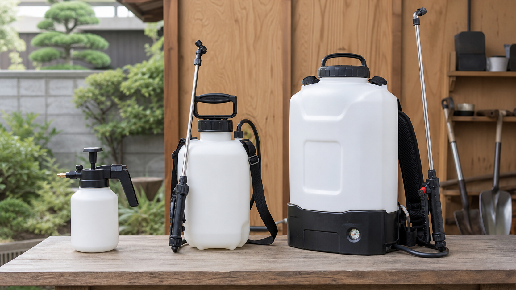 手動噴霧器と肩掛け噴霧器と背負い式噴霧器の比較
