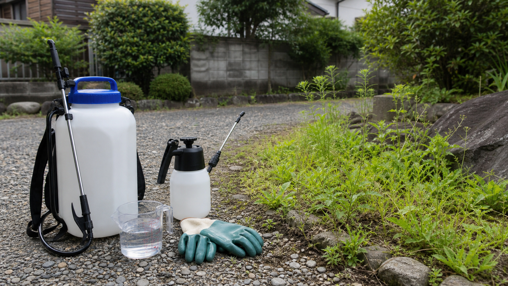 除草剤散布機と噴霧器を庭で選ぶための道具一式