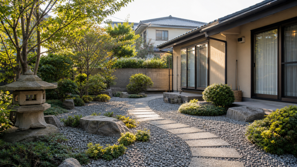高齢者の庭の雑草対策で草むしりを減らした庭