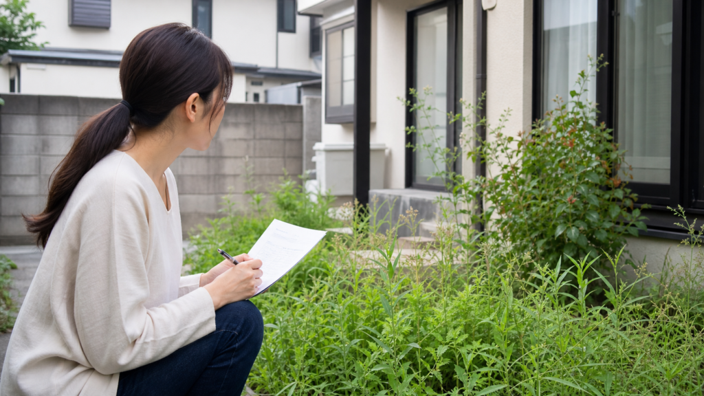 賃貸の庭に伸びた雑草と退去前の確認メモ