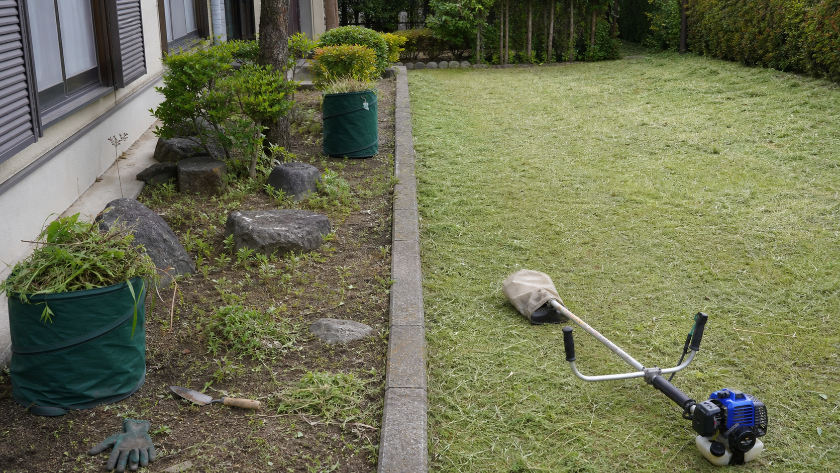 草むしりと草刈り代行の作業範囲を比較する庭