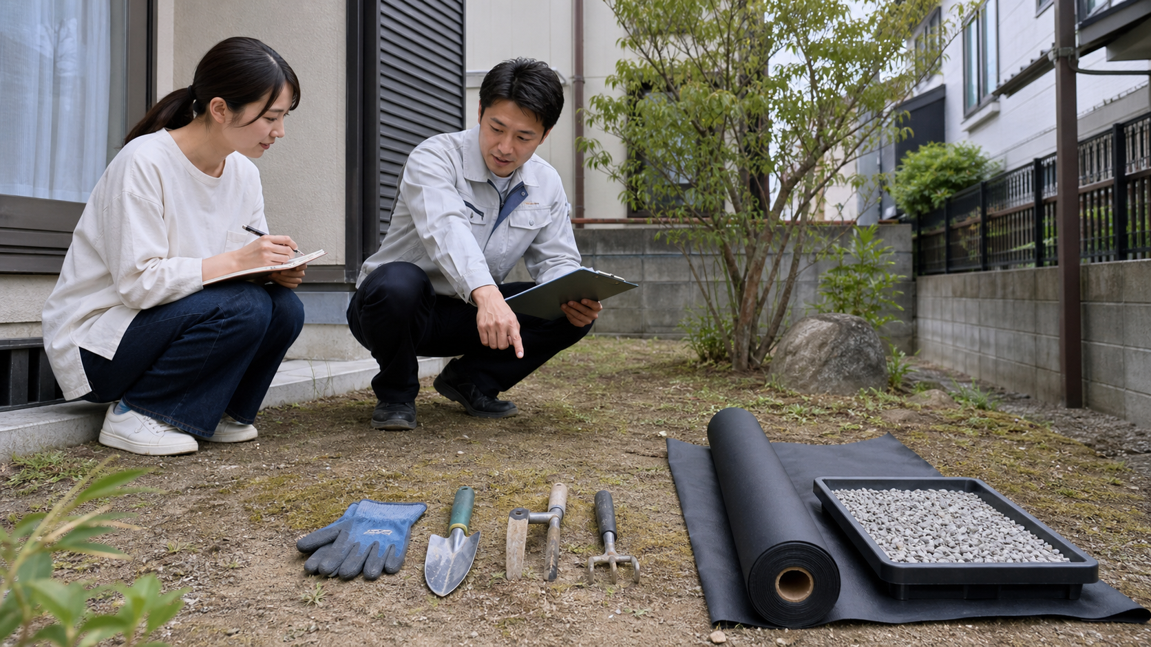 防草シートや砂利の前に管理会社へ確認する賃貸の庭