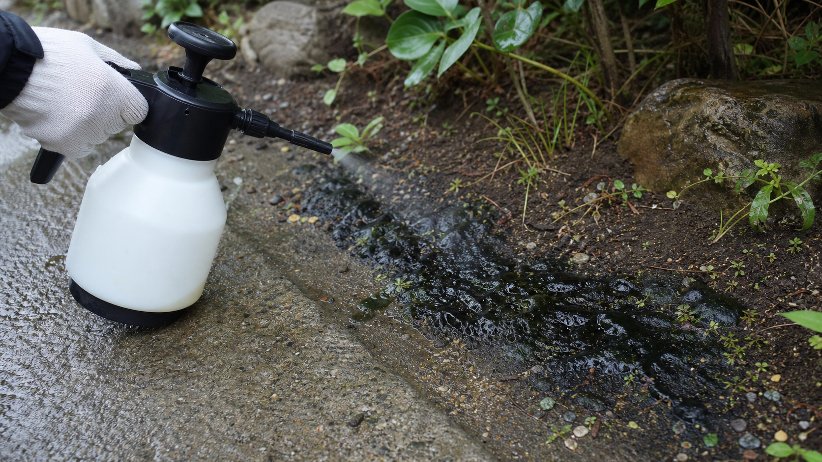 イシクラゲに除草剤を使う前に確認したい庭の状態